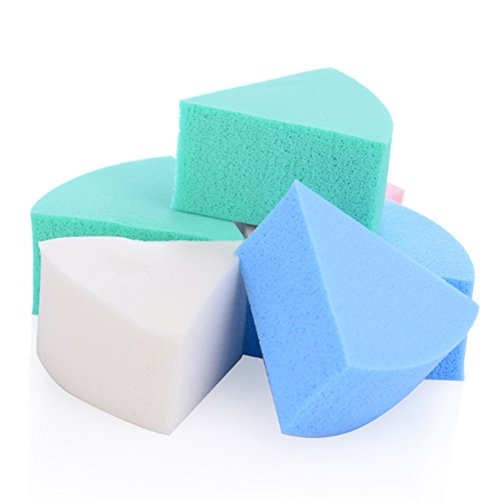 sungpunet Natural comprimido Essentiel TRANCHÉ triángulo Fan polvo esponja Puff suave Puff Puff Make Up cosmética facial limpieza exfoliante esponja Puff 6 pcs Bon maquillaje