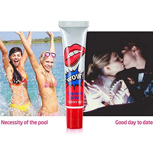 Sungpunet Tatuaggio Color Magic maschera peel off Lip Gloss Tint Long Lasting impermeabile Lip Gloss per le donne ragazze (Cherry Red) utile e bello