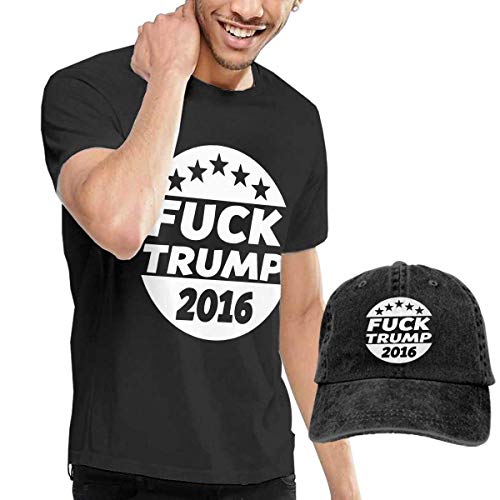 sunminey Homme T- T-Shirt Polos et Chemises F#CK T-Rump 2016 Washed Baseball-Cap + T-Shirt Combo Set