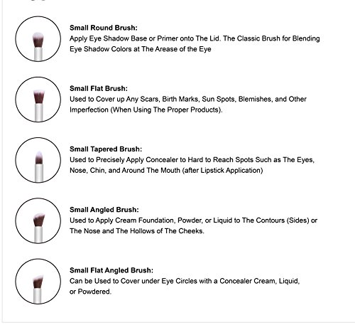 Sunnicy - Juego de 8 pinceles de maquillaje, cepillos cosméticos, para cejas/sombras, perfecto como regalo