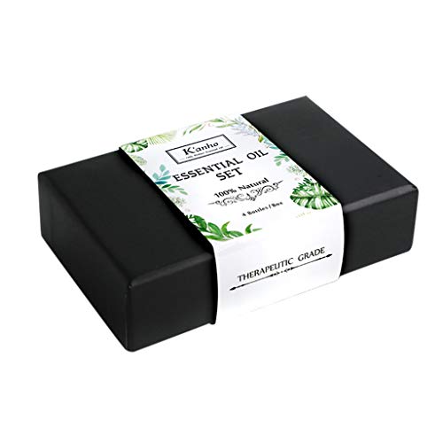 SUNNSEAN 4 Botellas Aceite Esencial de Aromaterapia Natural 100% Puro Esencial 10 ml Juego de Regalo Aceite de Aromaterapia para Difusor