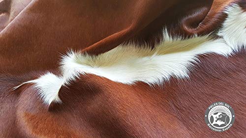 Sunshine Cowhides Alfombra de Piel de Vaca Hereford Marrón y Blanca 220 x 200 cm Pieles del Sol