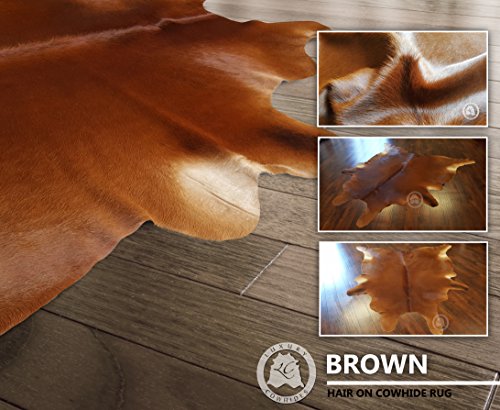 Sunshine Cowhides Alfombra de Piel de Vaca Marrón 220 x 200 cm Pieles del Sol