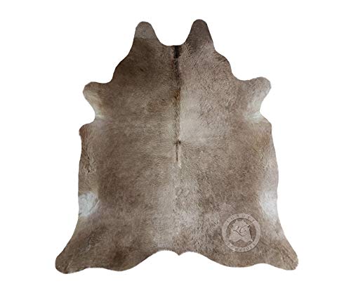 Sunshine Cowhides Alfombra de Piel de Vaca Taupe Gris Topo 190 x 160 cm Pieles del Sol