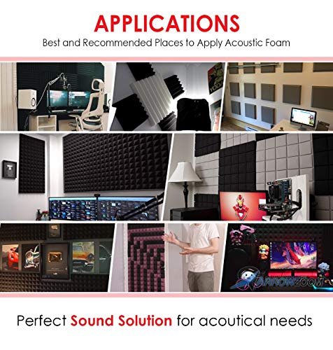 Super Dash 24 Unidades de 25 X 25 X 5cm Insonorizacion Pirámide Espuma Absorcion Aislamiento Acustica Paneles Tratamiento Conjunto SD1034 (NEGRO & AZUL)