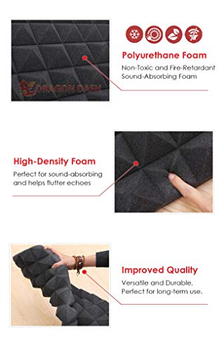 Super Dash 24 Unidades de 25 X 25 X 5cm Insonorizacion Pirámide Espuma Absorcion Aislamiento Acustica Paneles Tratamiento Conjunto SD1034 (NEGRO & AZUL)