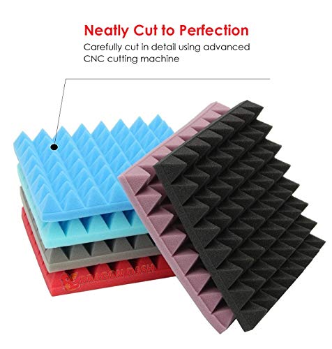 Super Dash 24 Unidades de 25 X 25 X 5cm Insonorizacion Pirámide Espuma Absorcion Aislamiento Acustica Paneles Tratamiento Conjunto SD1034 (NEGRO & AZUL)