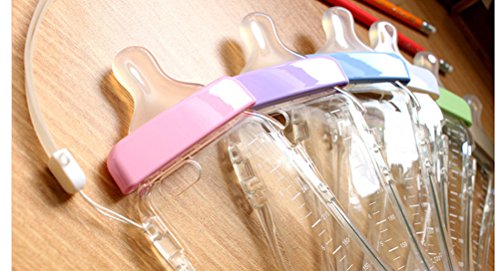 Superideal El caso Para Iphone 6/6S de TPU Transparende diseño de la forma de Biberón fundas Carcasas con Cuerda (6/6S 4.7 Pulgadas, Rosa)