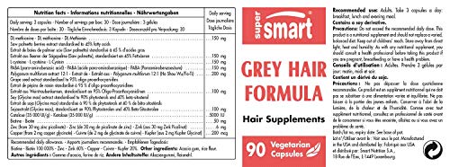 Supersmart MrSmart - Cosméticos y Nutricosméticos - Grey hair formula (Fórmula anti pelo gris) - Ayuda a restablecer el color natural de su pelo. 90 cápsulas.