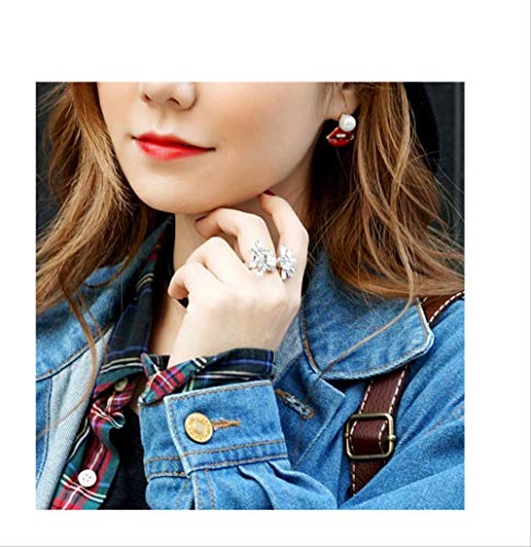 SupKey.L Marca de aleación de Esmalte Labio Rojo Simulado Pendientes de Perlas Verano Todo-fósforo Mujeres Accesorios Stud Pendientes