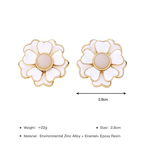 SupKey.L Nueva Flor de Esmalte Pendientes Grandes y Elegantes Pendientes de Fiesta para Mujeres joyería de la Marca