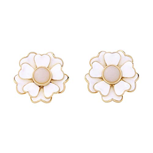 SupKey.L Nueva Flor de Esmalte Pendientes Grandes y Elegantes Pendientes de Fiesta para Mujeres joyería de la Marca