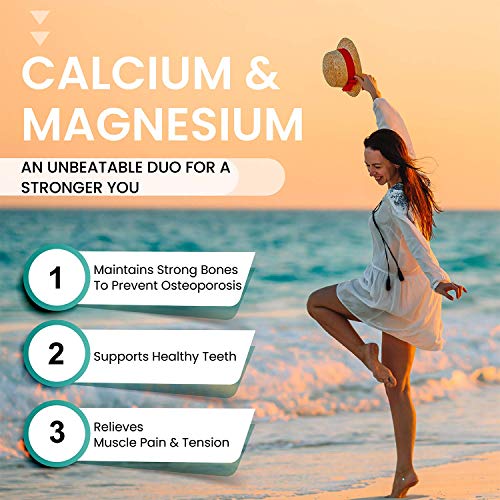 Suplemento Herbal Holland de calcio, magnesio, zinc y vitamina D3 para hombre y mujer: potentes suplementos de vegetarianos con vitamina D3 para unos huesos y sistema de salud fuertes, 90 tabletas