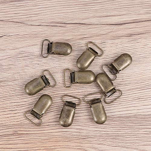 SUPVOX 25pcs Clips de suspensión de Chupete de Metal Cierres de Tirantes Clips de Chupete Sujetadores Clips de Babero