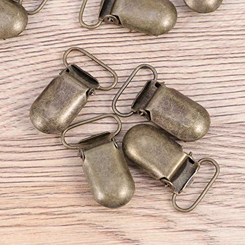 SUPVOX 25pcs Clips de suspensión de Chupete de Metal Cierres de Tirantes Clips de Chupete Sujetadores Clips de Babero