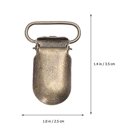 SUPVOX 25pcs Clips de suspensión de Chupete de Metal Cierres de Tirantes Clips de Chupete Sujetadores Clips de Babero