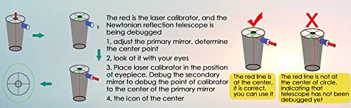 Svbony Colimador Telescopio 1,25" y 2" Adaptador Colimador Metal Colimador 7 Nivel de Brillo Colimador para Telescopio Reflector Newtoniano(Negro)