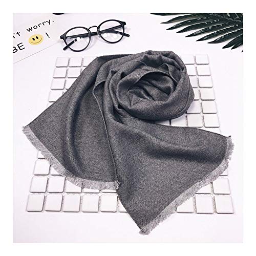SWEAAY Una Bufanda para Niños De Color Puro con Flecos Cuello De Paternidad Chal Cálido, Gris