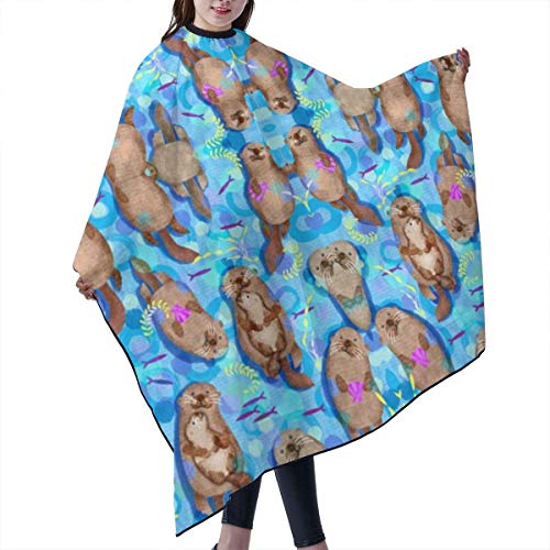 Sweet Playful Otters Professional Salon Haircut Apron Hair Cut Cape For Styling Hair Cut Hairdresser 55 X 66 Inch