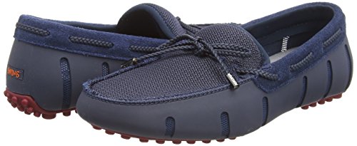 SWIMS Braided Lace Lux Loafer Driver, Mocasines para Hombre, Azul (Navy/Deep Red 603), 43 EU