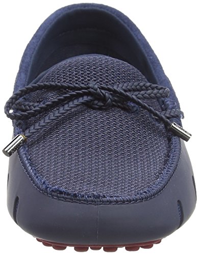 SWIMS Braided Lace Lux Loafer Driver, Mocasines para Hombre, Azul (Navy/Deep Red 603), 43 EU