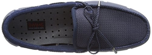 SWIMS Braided Lace Lux Loafer Driver, Mocasines para Hombre, Azul (Navy/Deep Red 603), 43 EU