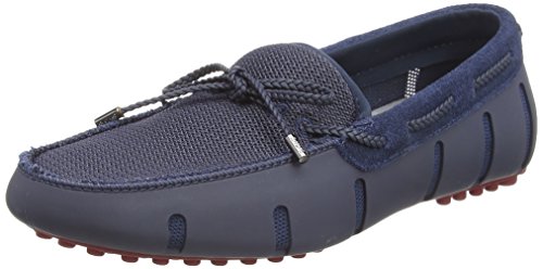 SWIMS Braided Lace Lux Loafer Driver, Mocasines para Hombre, Azul (Navy/Deep Red 603), 43 EU