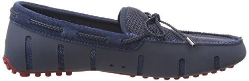 SWIMS Braided Lace Lux Loafer Driver, Mocasines para Hombre, Azul (Navy/Deep Red 603), 43 EU
