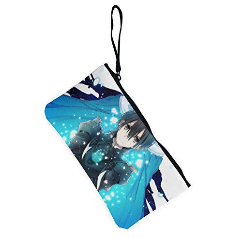 Sword Art Online Kirigaya Kazuto Monedero de lona de viaje Bolsa de maquillaje Clip RFID cremallera bolsa de efectivo para estudiantes mujeres y hombres