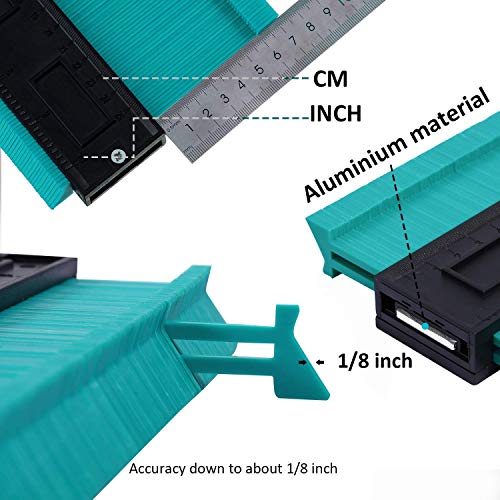 SXYHKJ Medidor de Contornos para Suelo-10 pulgadas/250 mm Perfil de plástico Duplicador de medidor de contorno Herramienta de marcado de madera Azulejos laminados,Regla de Medición (125MM) (250MM)