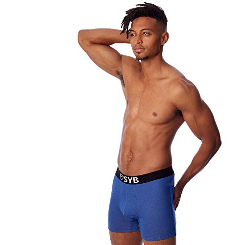 SYB — Bóxer para Hombre, Protección Anti-radiación EMF (Medio (32-34), Azul)