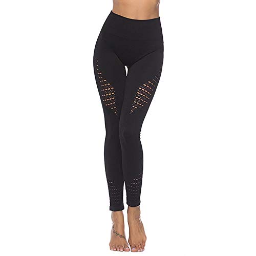 symboat mujeres Legging, mujeres talla alta Seamless Yoga pantalón Leggings Stretchy para Running Sports Shapewear, negro, medium