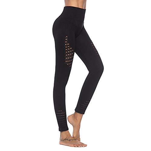 symboat mujeres Legging, mujeres talla alta Seamless Yoga pantalón Leggings Stretchy para Running Sports Shapewear, negro, medium