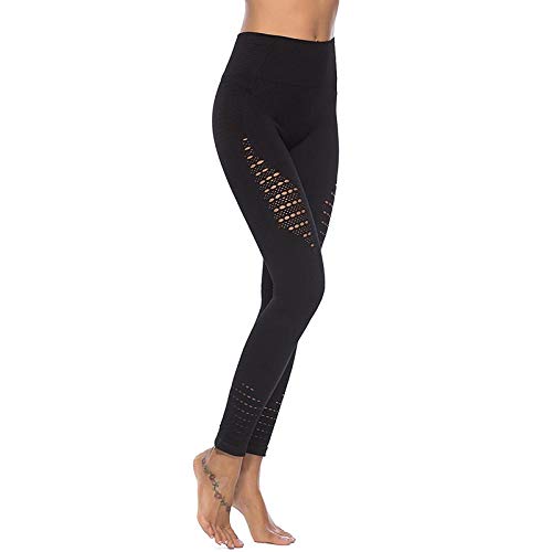 symboat mujeres Legging, mujeres talla alta Seamless Yoga pantalón Leggings Stretchy para Running Sports Shapewear, negro, medium