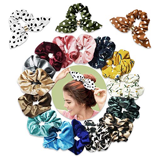 SYOSIN Scrunchies Set, Cintas para el pelo Multi Color - Cintas para el cabello de para accesorios para el cabello para niñas,Diseño retro para niñas