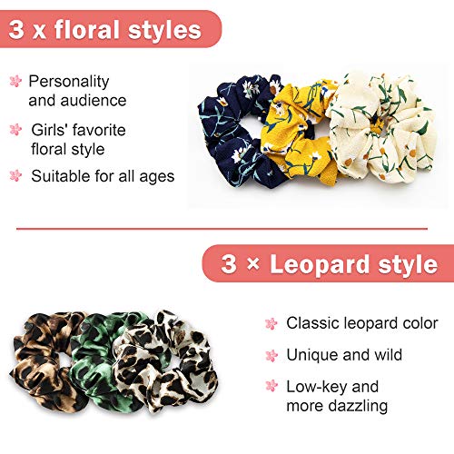 SYOSIN Scrunchies Set, Cintas para el pelo Multi Color - Cintas para el cabello de para accesorios para el cabello para niñas,Diseño retro para niñas