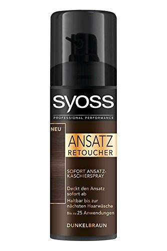 Syoss .- Retocador de raíces – Spray de cobertura inmediata, color marrón oscuro