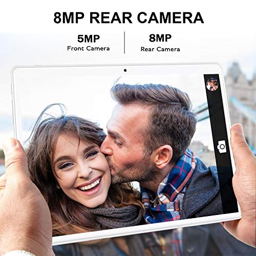 Tablet 10 Pulgadas 4G FHD 64GB de ROM 4GB de RAM Android 9.0 Certificado por Google GMS Tablet PC Procesador de Quad Core Batería 8500mAh Dual SIM 8MP Cámara WiFi,Bluetooth,GPS,OTG(Oro)