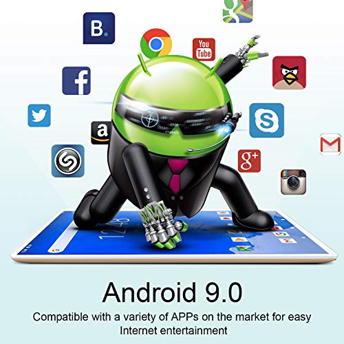 Tablet 10 Pulgadas 4G FHD 64GB de ROM 4GB de RAM Android 9.0 Certificado por Google GMS Tablet PC Procesador de Quad Core Batería 8500mAh Dual SIM 8MP Cámara WiFi,Bluetooth,GPS,OTG(Oro)
