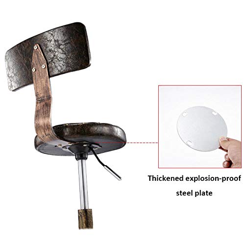 Taburete Tatuador con Rueditas，Sillas Peluqueria Hidraulicas con Verde PU Cuero Sintético Asiento，Altura Regulable 48-58 cm，160kg de Capacidad de Carga，Silla Pedicura con Respaldo para Los Taburetes