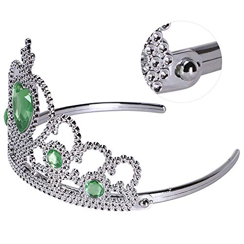 Tacobear Princesa Tiana Disfraz Accesorios Princesa Collar Corona Guantes Pendiente Varita Mágica para niñas Princesa Joyas Cosplay Princesa Disfraz