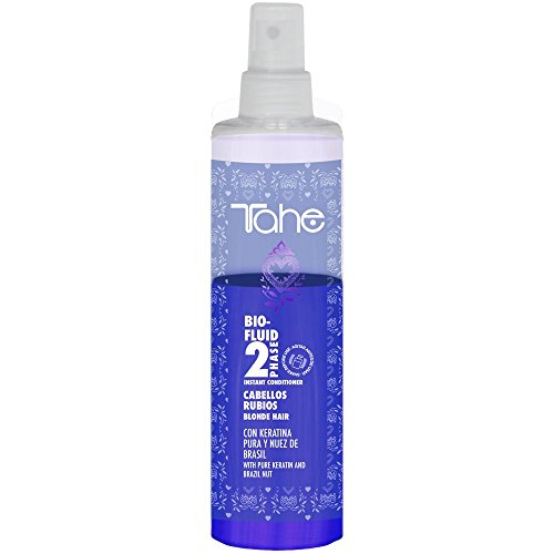 Tahe Bio-Fluid Acondicionador Matizador 2-Phase sin Aclarado para Cabellos Rubios con Keratina Pura y Nuez de Brasil, 300 ml