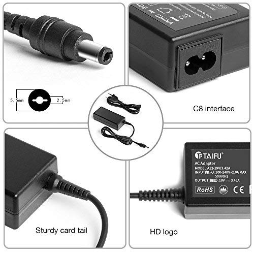 TAIFU Adaptador Cargador para JBL Xtreme, Xtreme 2, JBL Boombox Altavoz FUGOO Style XL Sport Bluetooth inalámbrico portátil 19V 3,42A Fuente alimentación Harman Kardon Onyx Studio 5 Speaker Cargador