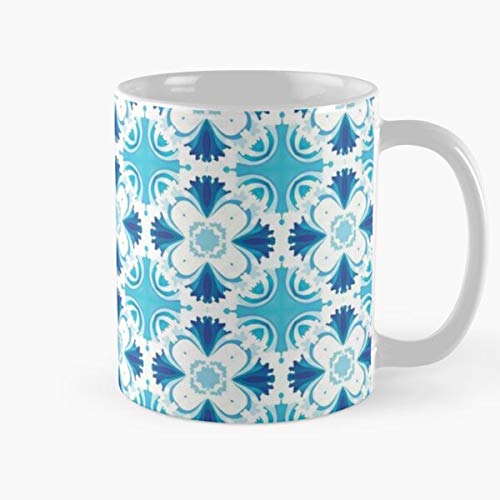 Talavera Aqua Classic Mug - Funny Gift Coffee Tea Cup White 11 Oz The Best Gift For Holidays