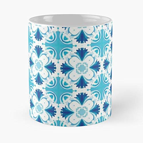 Talavera Aqua Classic Mug - Funny Gift Coffee Tea Cup White 11 Oz The Best Gift For Holidays