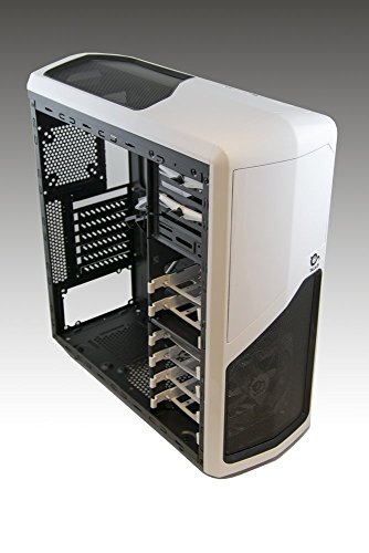 Talius Drakko - caja gaming ATX, USB 3.0, USB 2.0, ventilador 12cm led azul, color blanco