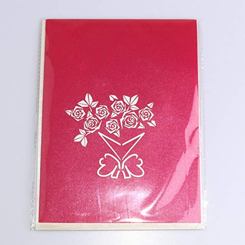 Tarjeta de felicitación roja Rosen3-D Pop-Up, tarjeta de felicitación hecha a mano para saludos del amor, día de la madre, cumpleaños, bodas, invitaciones, etc.