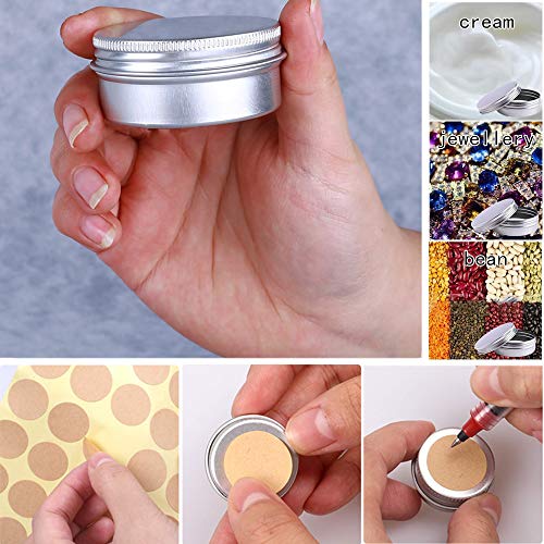 Tarros Cosmeticos Vacios, ZoneYan Latas Vacío Contenedor Aluminio, Contenedor De Cosméticos Redondo, Bote Crema Aluminio, para Loción Bálsamos, 40 Piezas