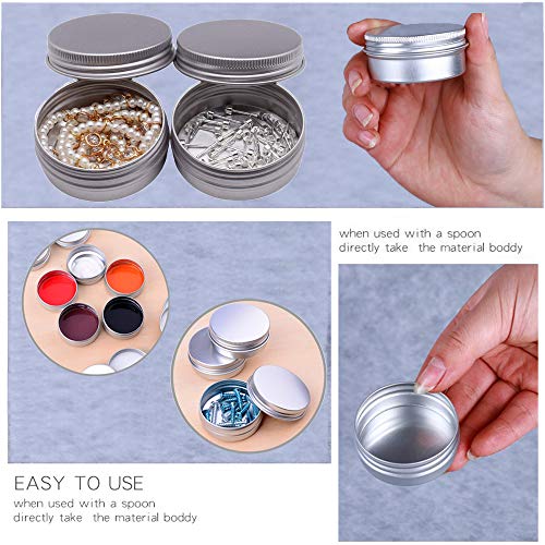 Tarros Cosmeticos Vacios, ZoneYan Latas Vacío Contenedor Aluminio, Contenedor De Cosméticos Redondo, Bote Crema Aluminio, para Loción Bálsamos, 40 Piezas