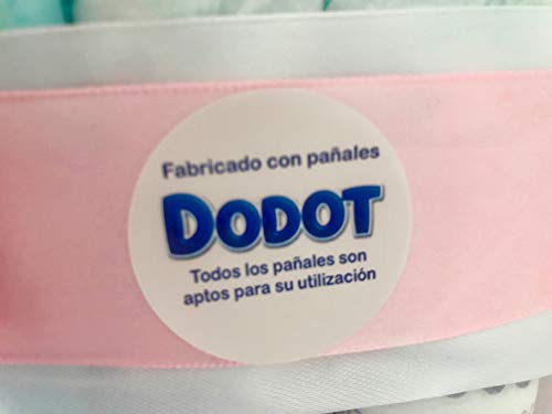 Tarta de pañales DODOT Suavinex rosa con chupete (Talla 3 (4-9 kg))